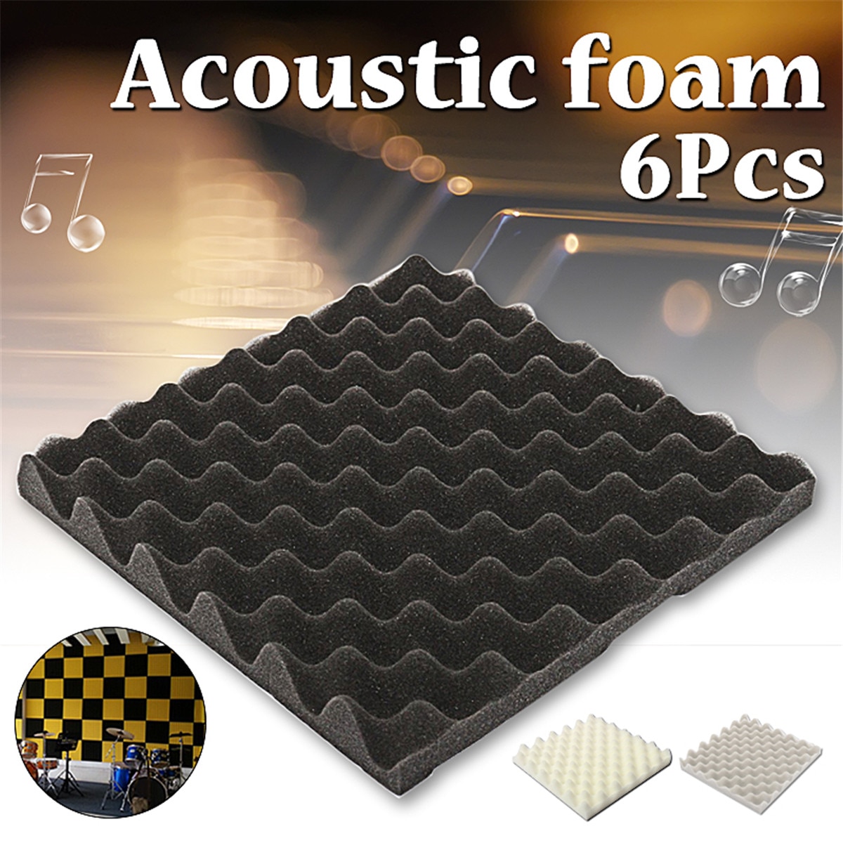 Acoustic Foam 6PC Soundproofing Mats