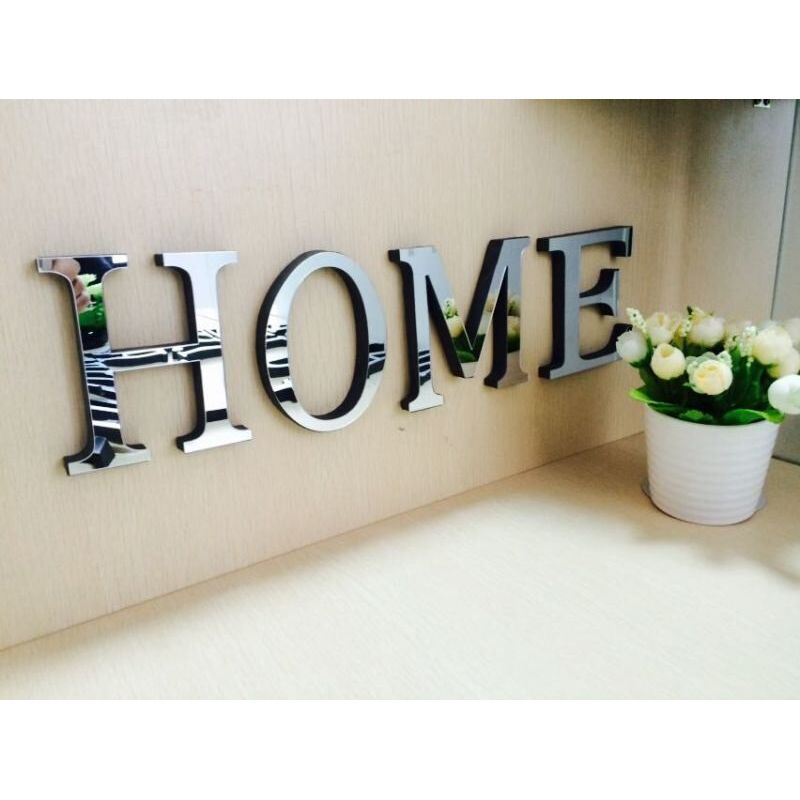3D Letter Stickers Mirror Wall Decals