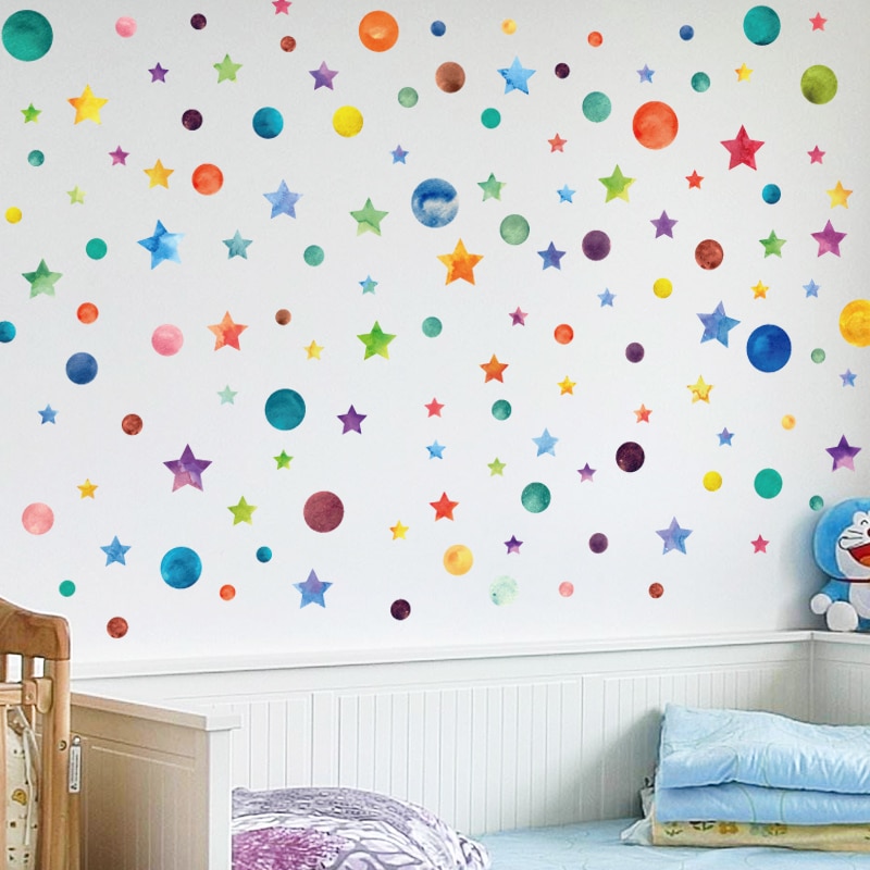 Rainbow Color Bedroom Wall Stickers Decor