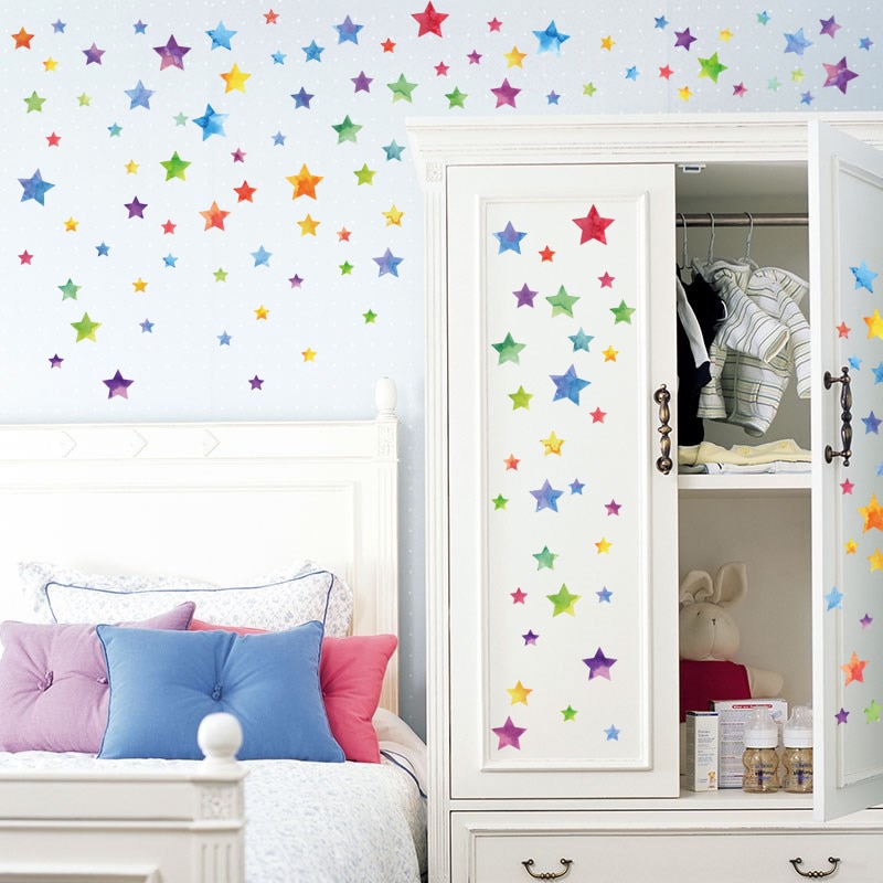 Rainbow Color Bedroom Wall Stickers Decor