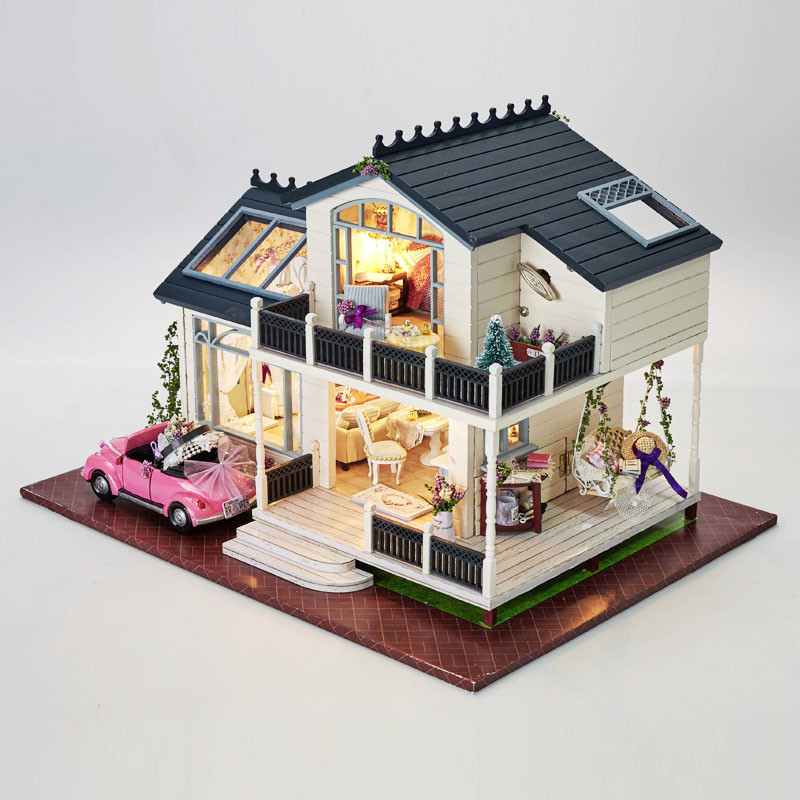 DIY Miniature Vintage Doll House With Furniture Kits