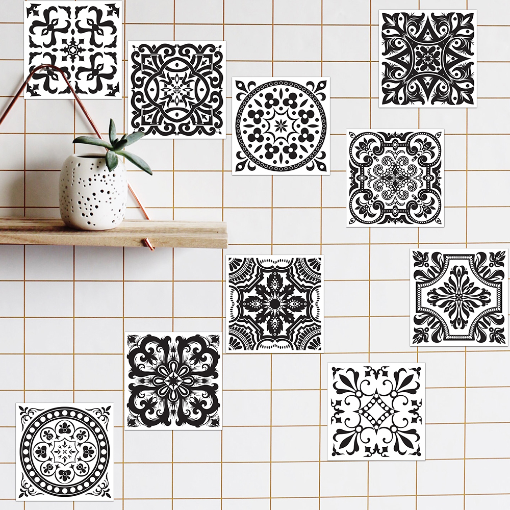 Bathroom Wall Decals and Tile Stickers (Set of 10)