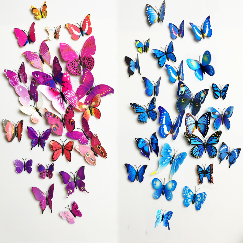 3D Stickers-Butterfly Wall Decor Decals (Set of 12pcs)