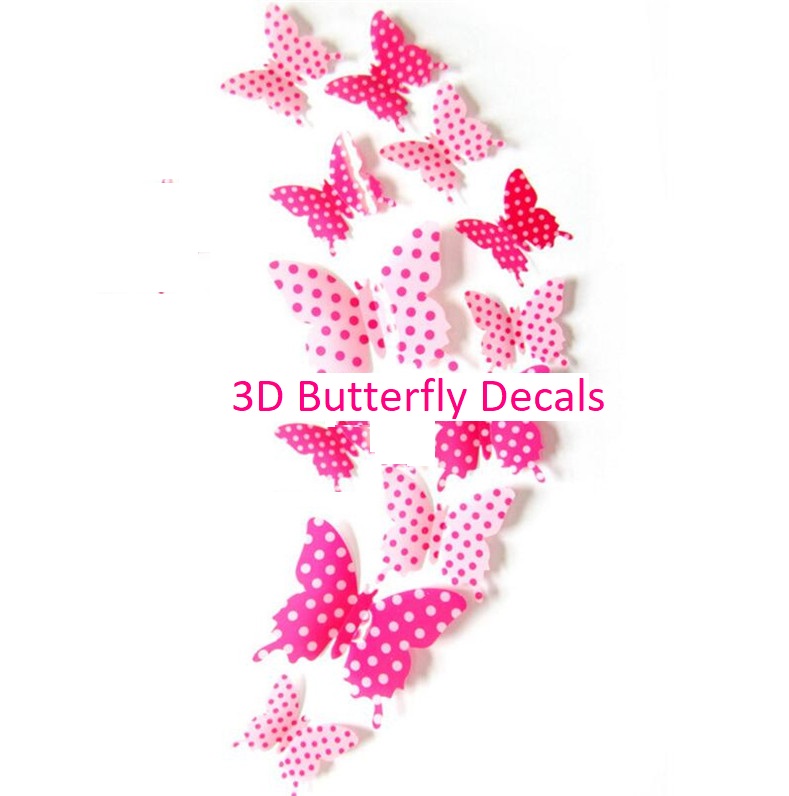 3D Stickers-Butterfly Wall Decor Decals (Set of 12pcs)