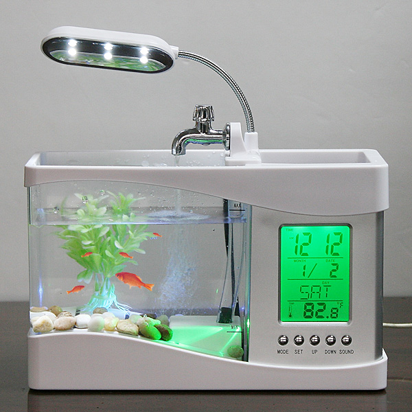 Mini USB Desktop Aquarium Lamp/Clock