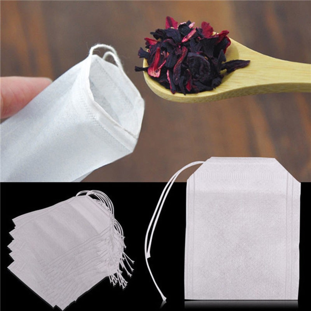 100 pcs Empty Teabags Pouches With String