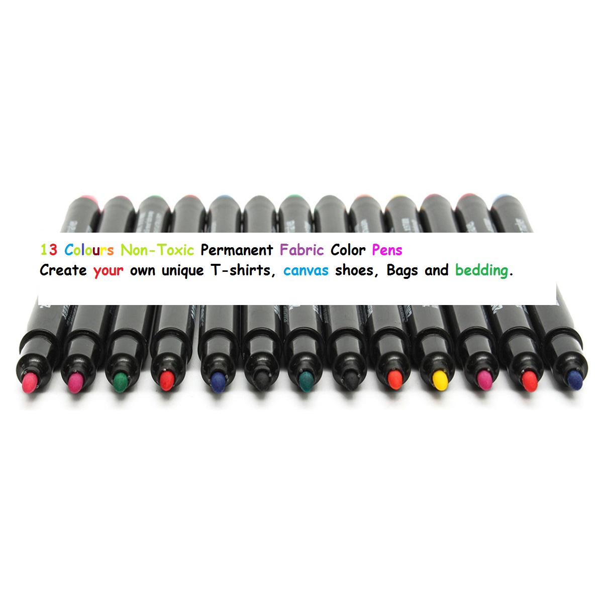 Permanent Fabric Marker Pen (13 Colors)