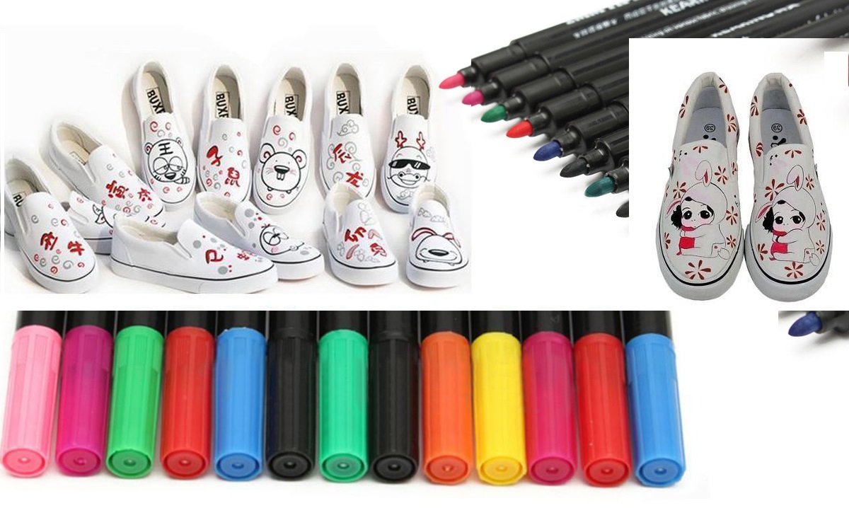 Permanent Fabric Marker Pen (13 Colors)