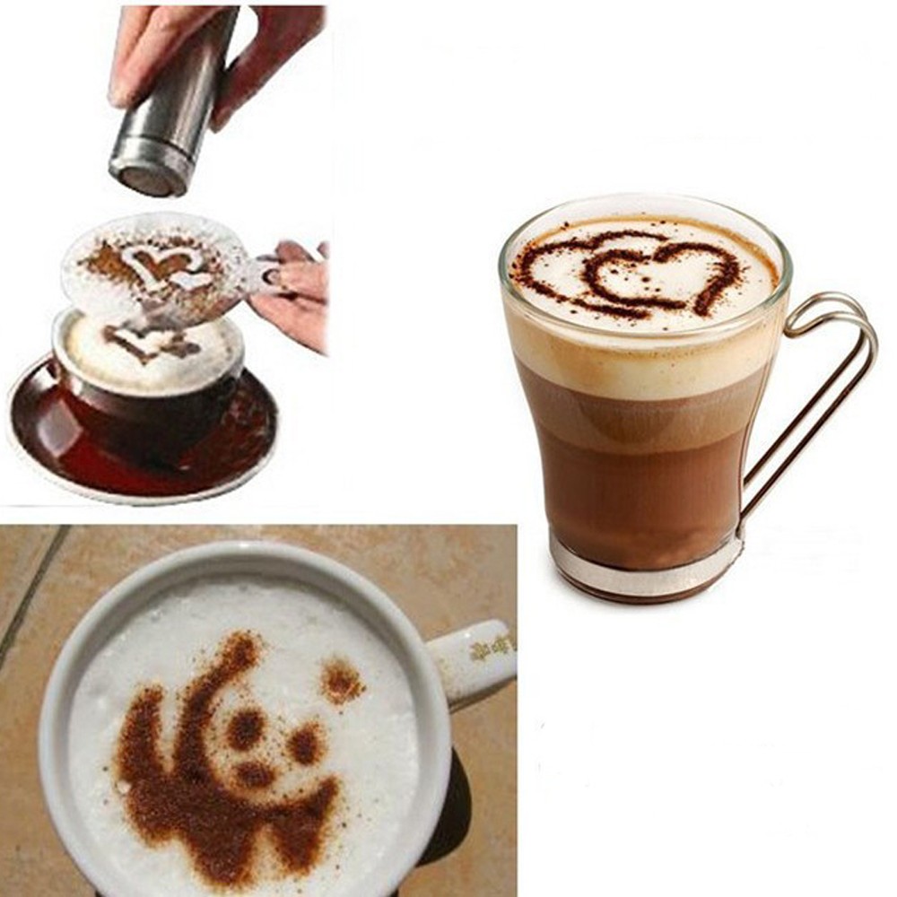 Coffee Stencils Template Art Pad (Set of 16)