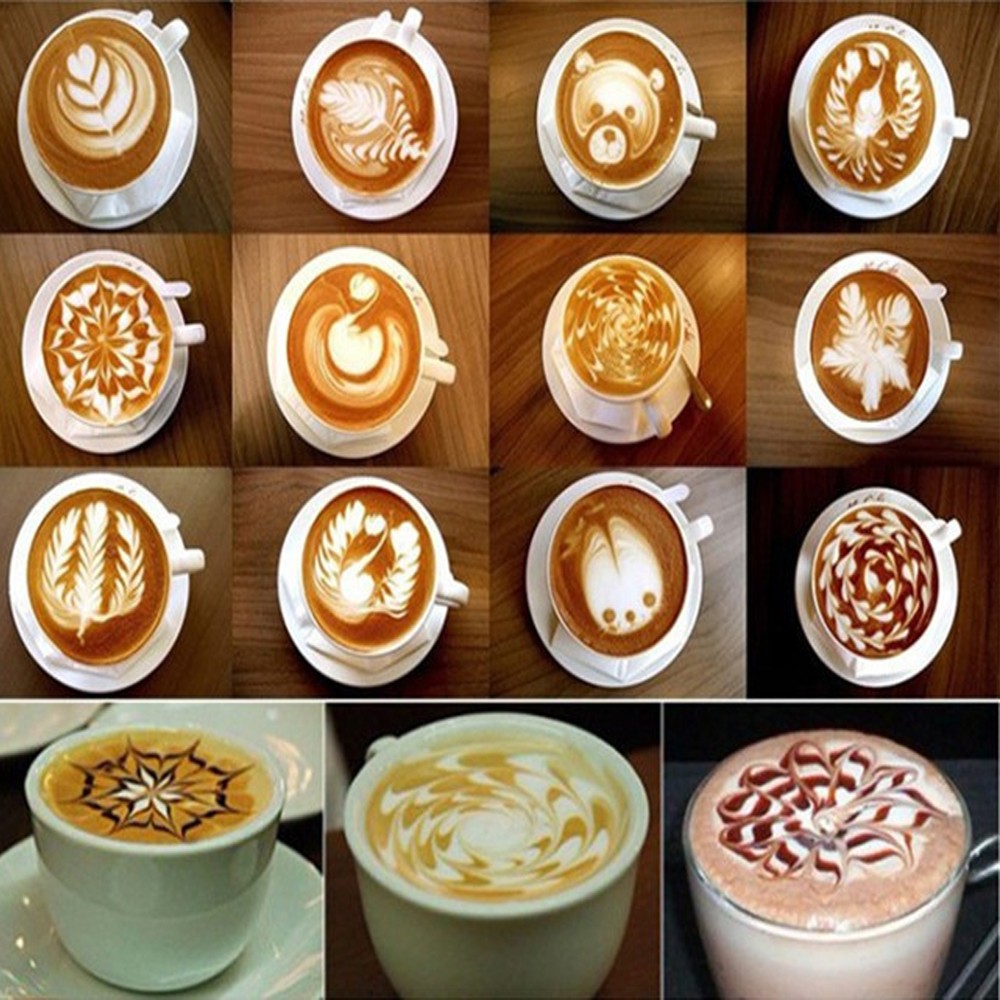 Coffee Stencils Template Art Pad (Set of 16)