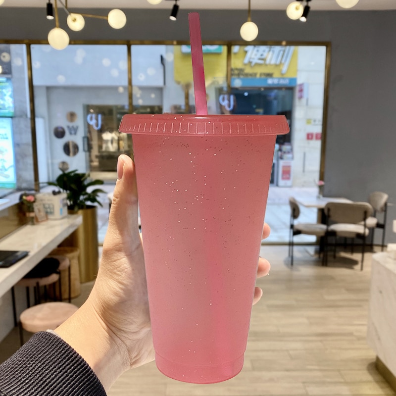 Stylish Glitter Straw Cup Reusable Drinkware