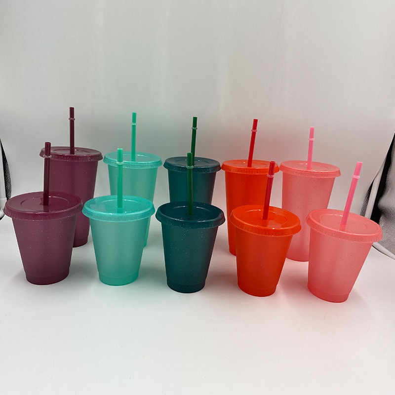 Stylish Glitter Straw Cup Reusable Drinkware