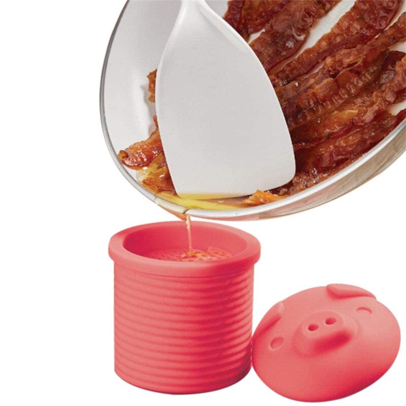 Silicone Pig Bacon Grease Container