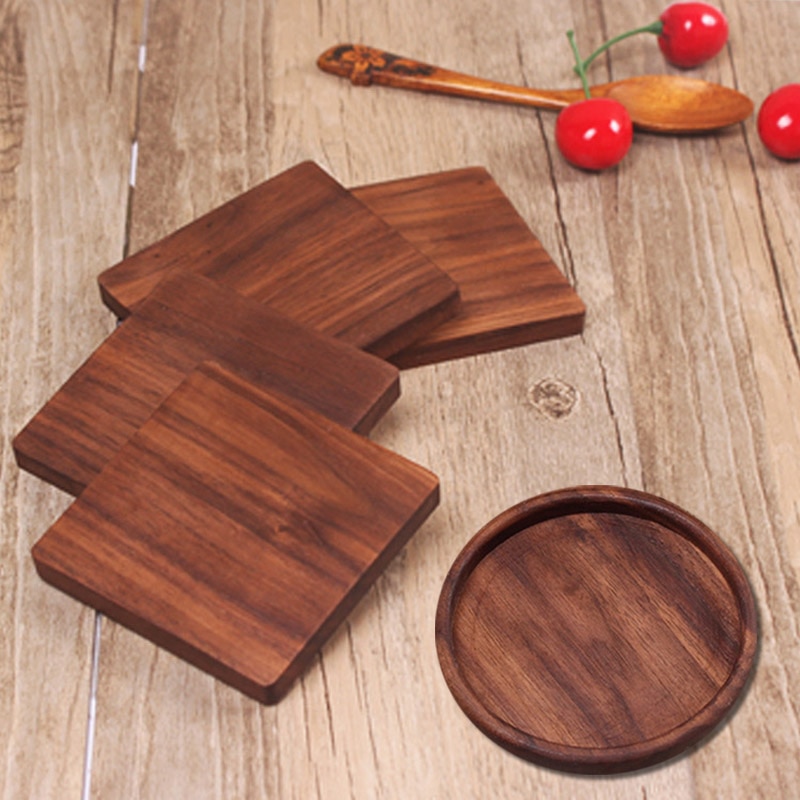 Natural Wood Drink Coaster Mat