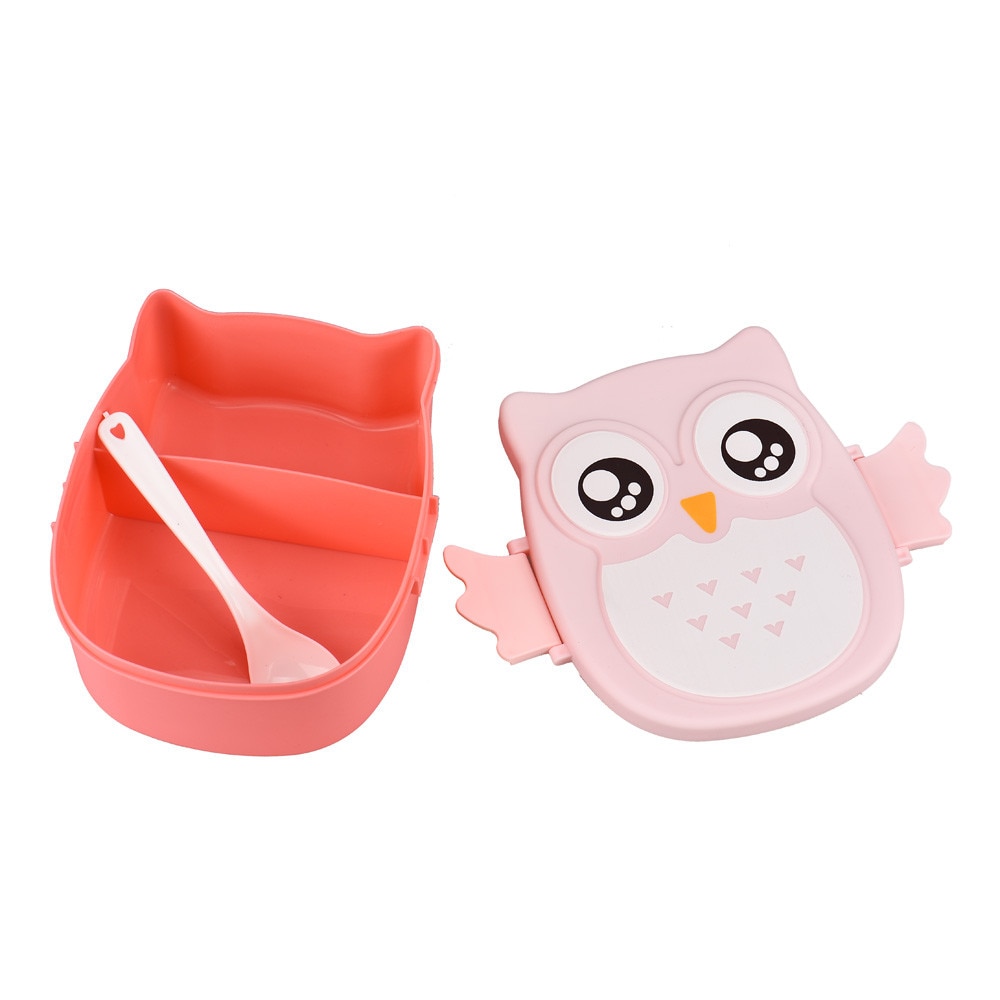 Owl Bento Box for Kids Sectioned Food Keeper