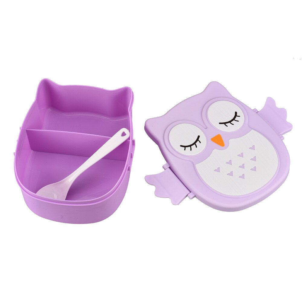 Owl Bento Box for Kids Sectioned Food Keeper