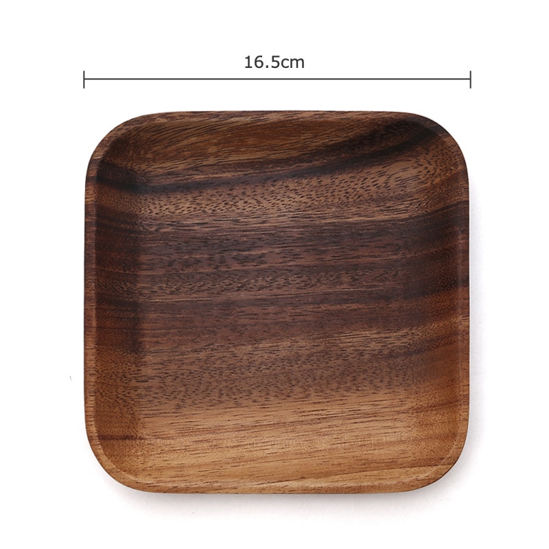 Square Wooden Plates Set (2 Pcs)