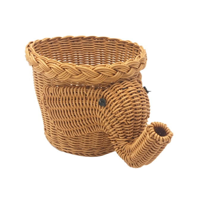 Wicker Fruit Basket Elephant Design