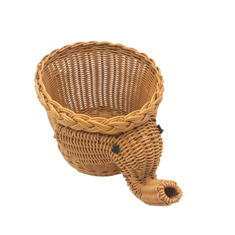 Wicker Fruit Basket Elephant Design