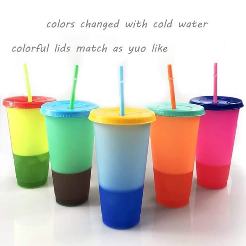 Color Changing Tumblers with Straw (5 pcs)