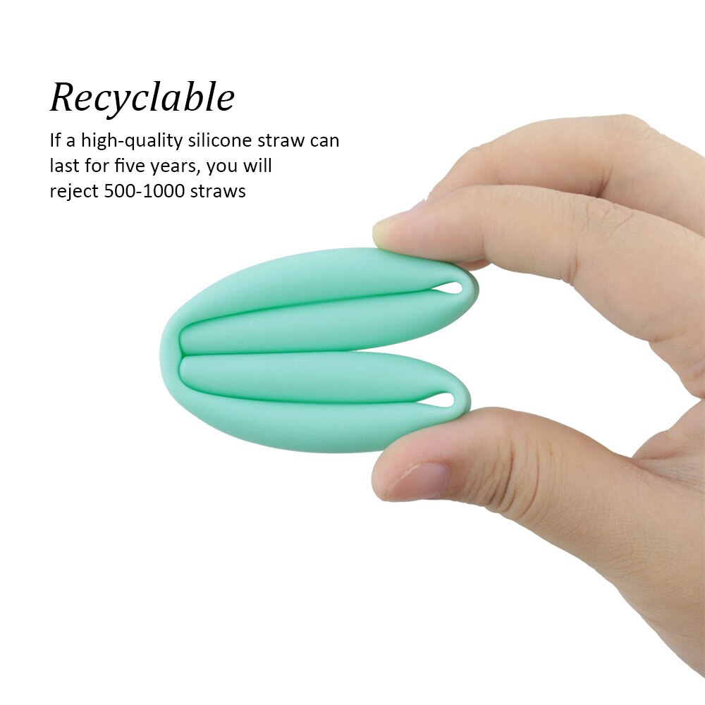 Folding Straw Reusable Silicone Set