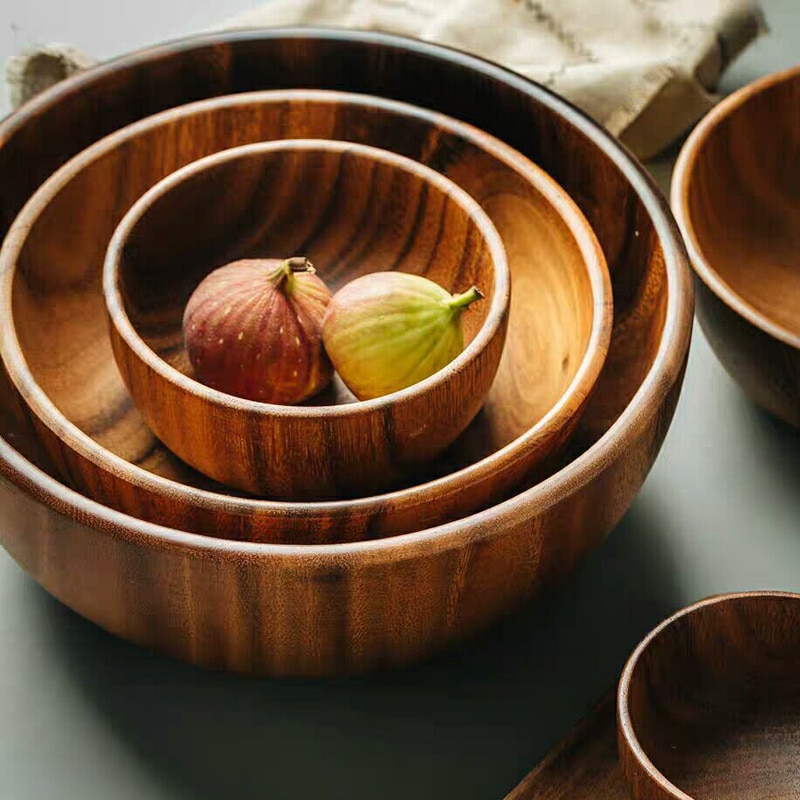 Acacia Wooden Serving Bowl