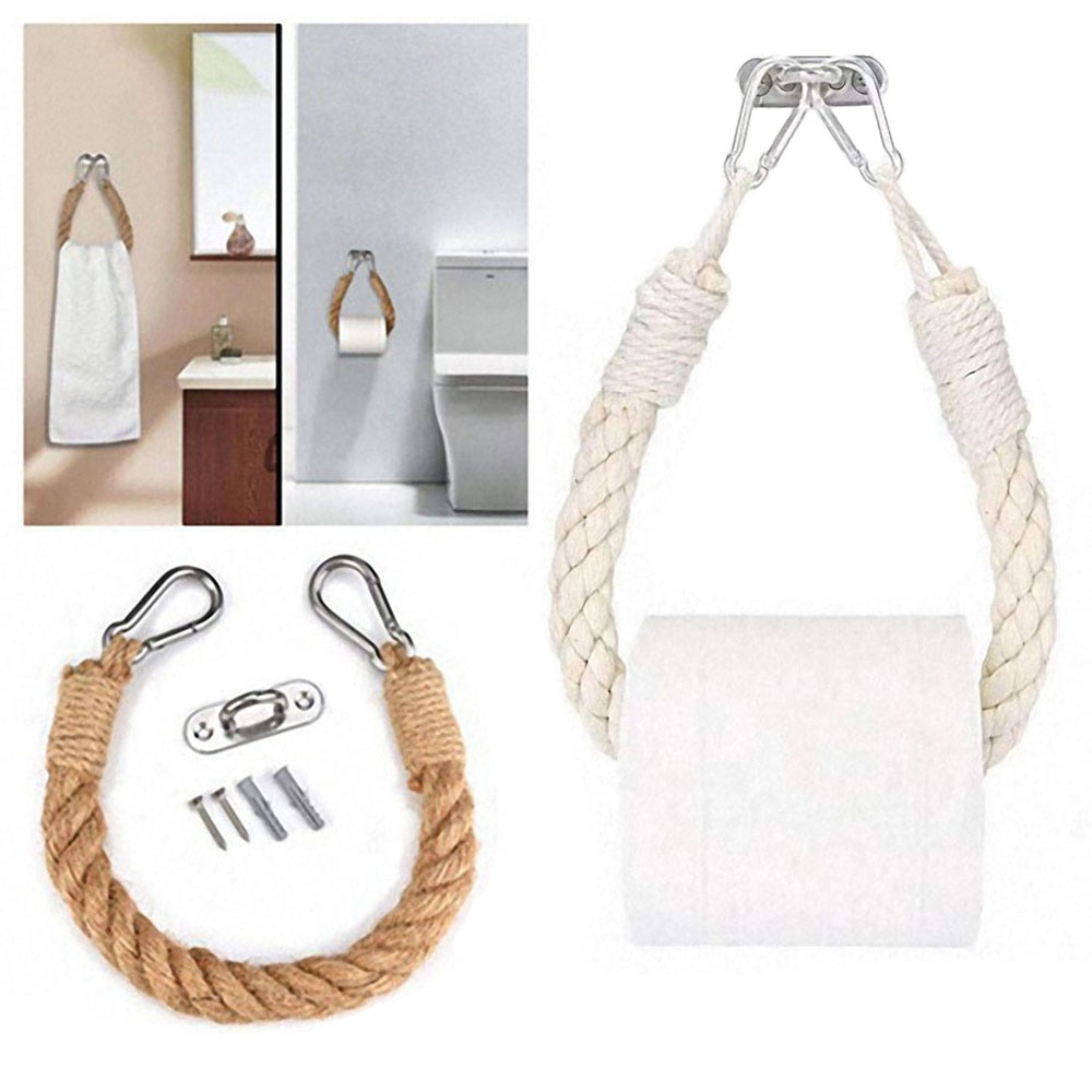 Toilet Paper Hanger Rustic Rope Design