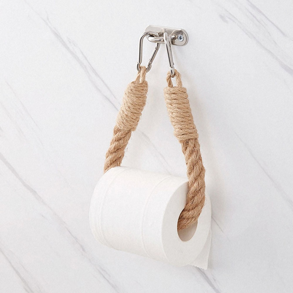 Toilet Paper Hanger Rustic Rope Design