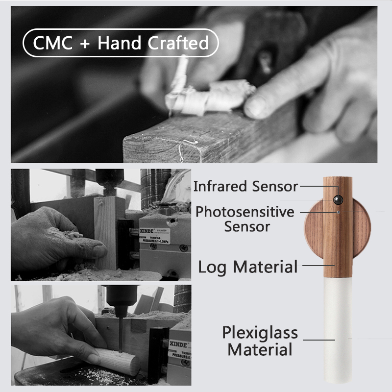 LED Sensor Light Wood Lamp