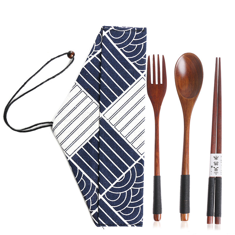 Wooden Fork and Spoon Set