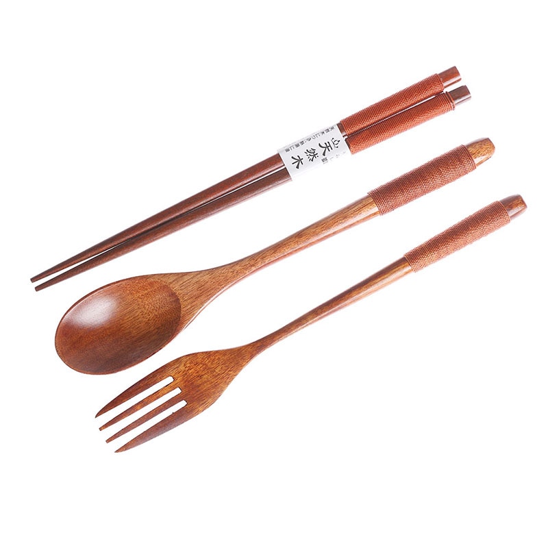 Wooden Fork and Spoon Set