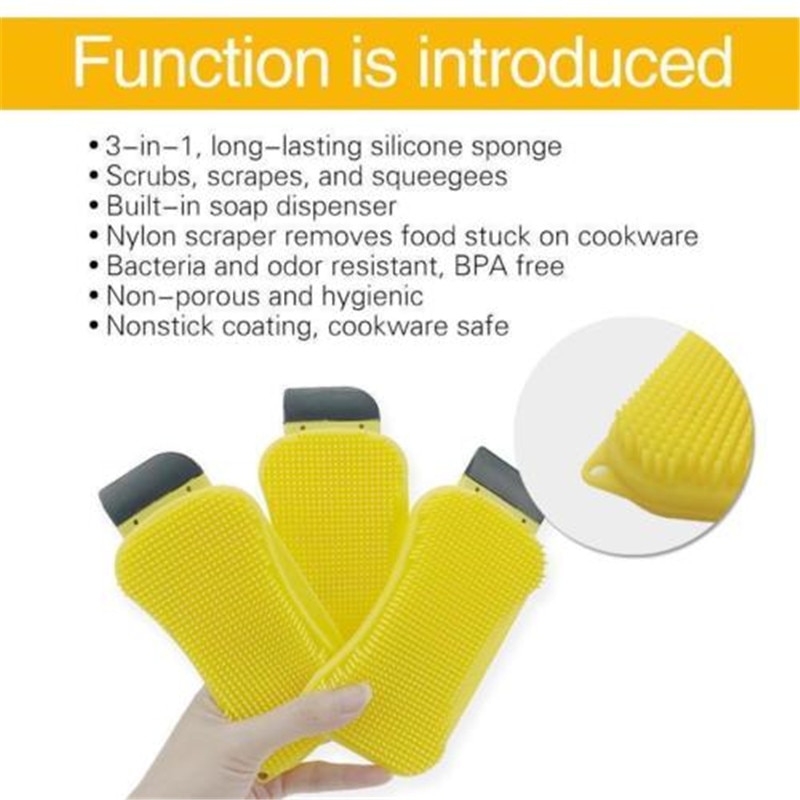 Silicone Dish Sponge 3-in-1 Cleaner