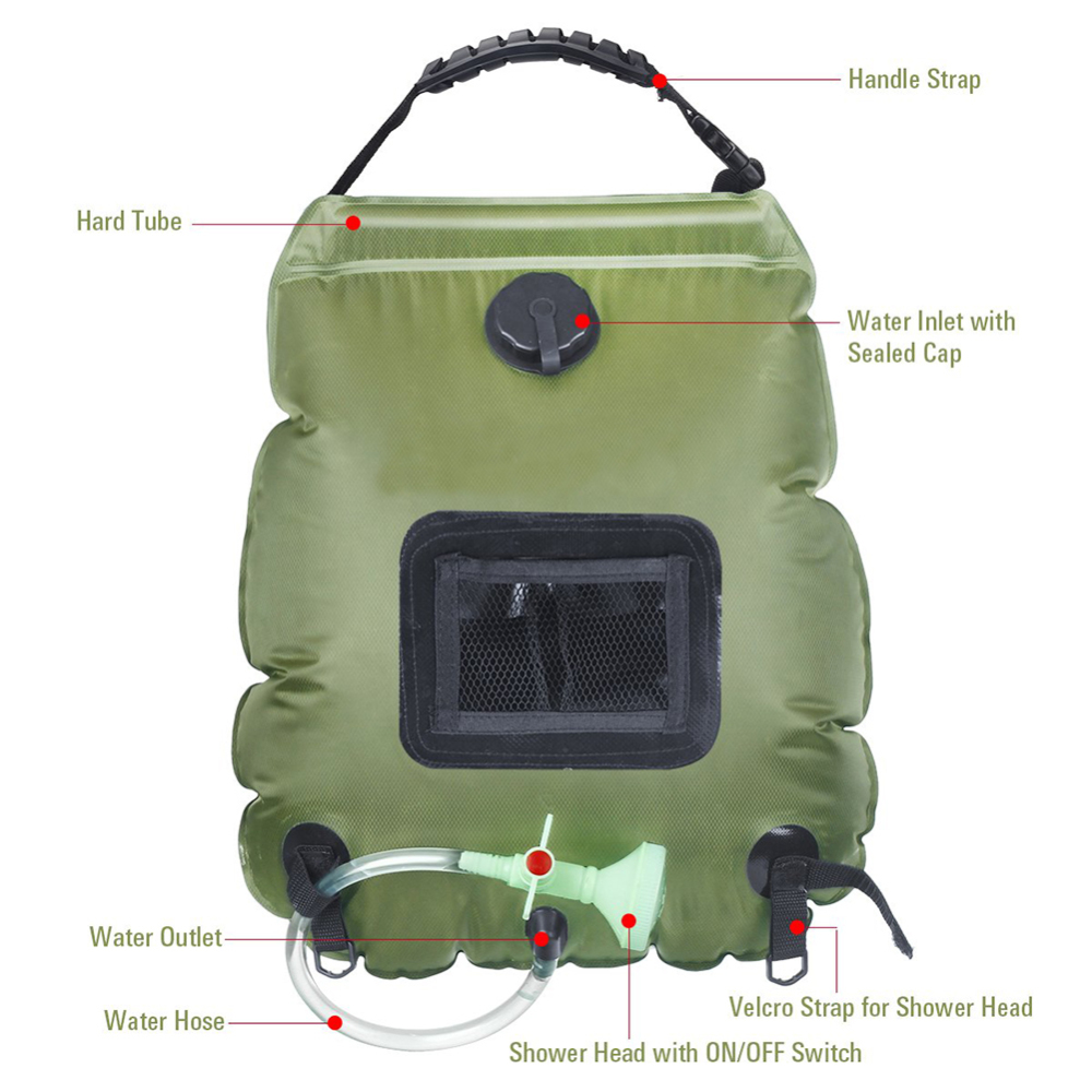 Solar Shower Bag Heating Outdoor Hose