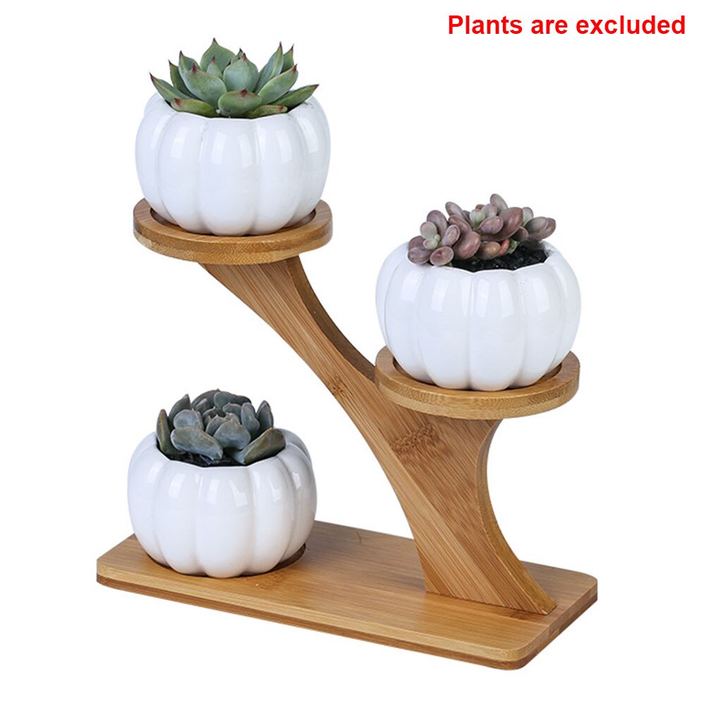 Indoor Ceramic Plant Pot 3-Tier with Stand