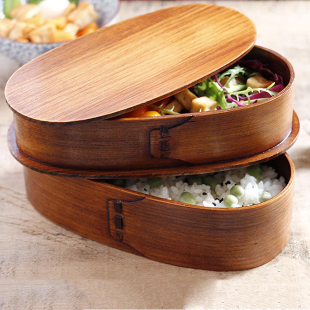 Wooden Bento Box Double-Layer Container