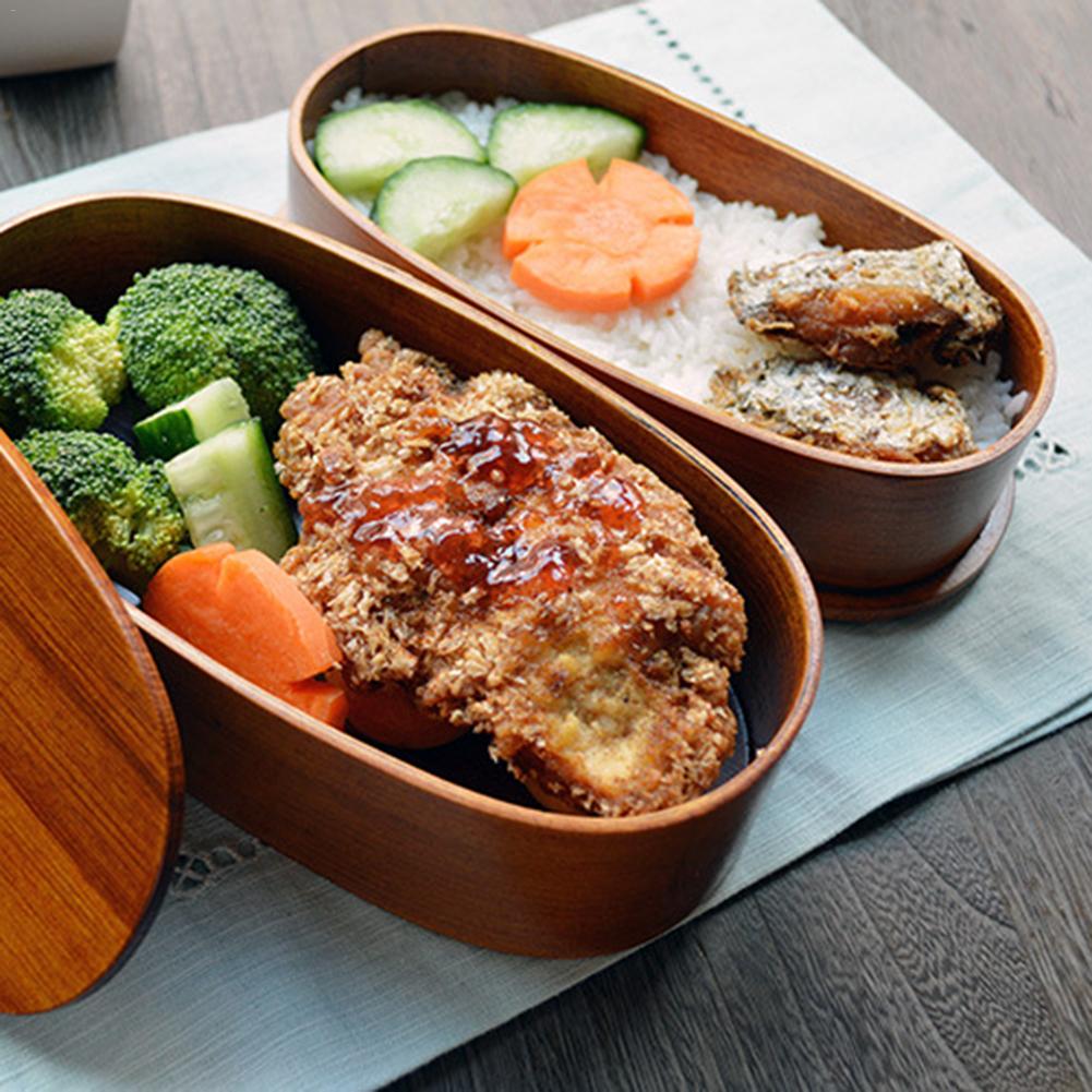 Wooden Bento Box Double-Layer Container