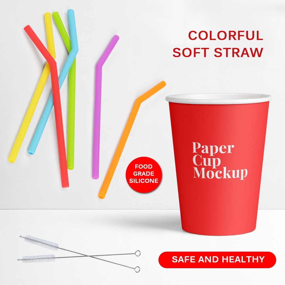 Reusable Silicone Straw Party Supplies (6 pcs)