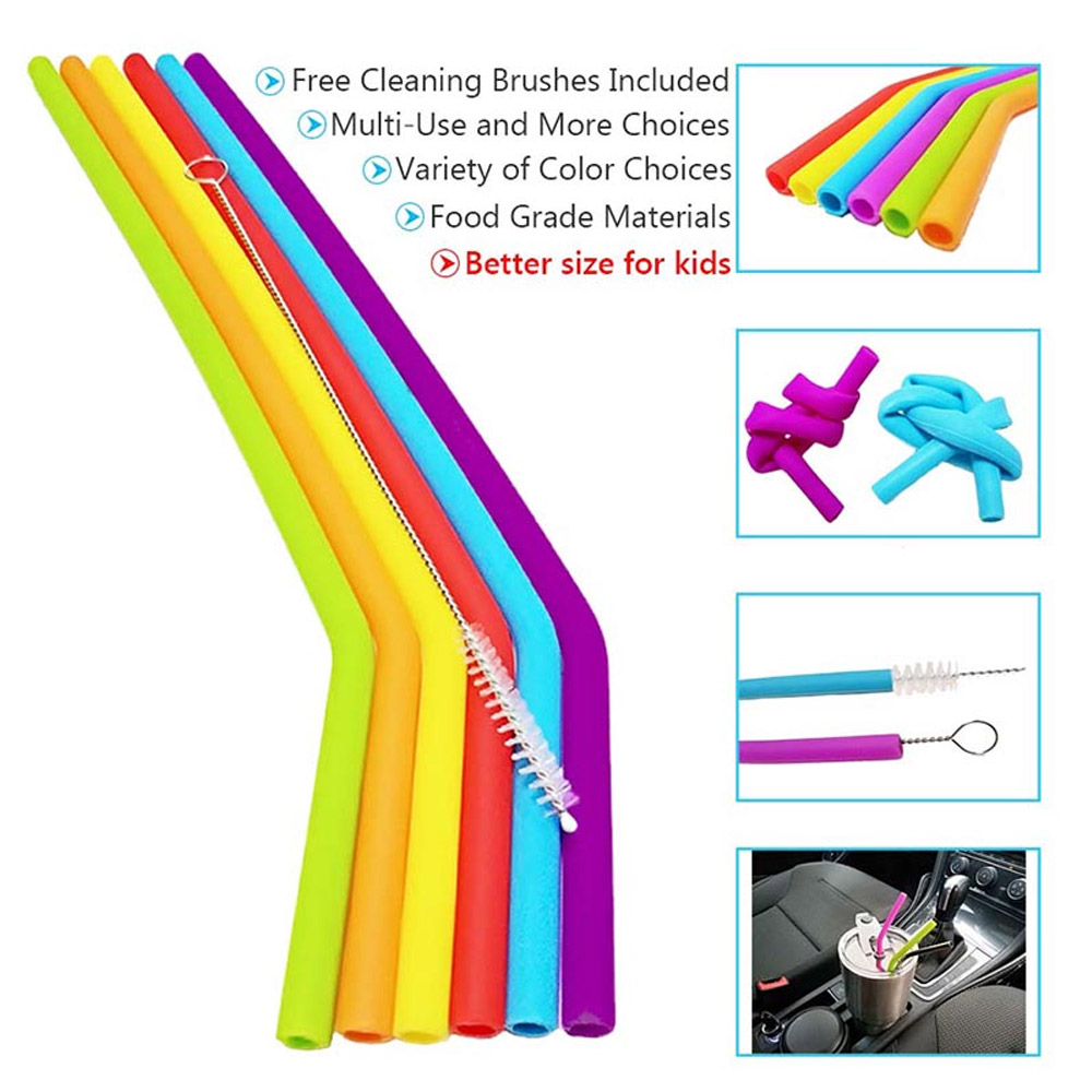 Reusable Silicone Straw Party Supplies (6 pcs)