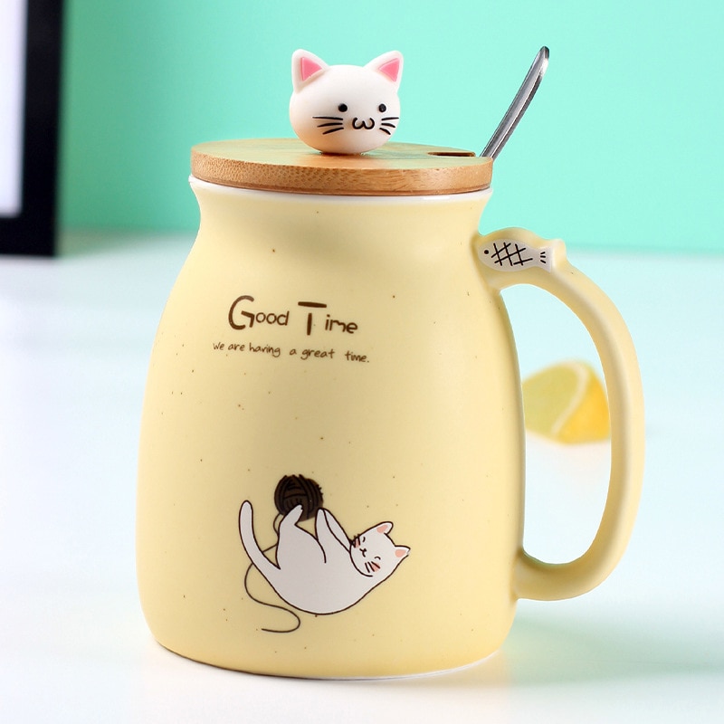 Cat Mug Ceramic With Cover