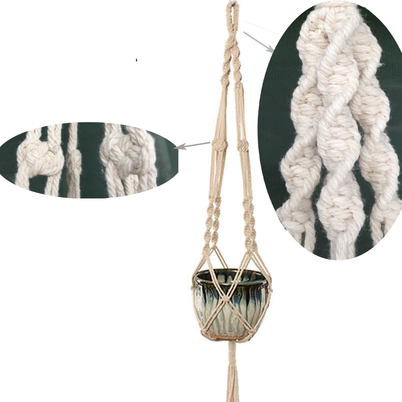 Handmade Macrame Cotton Rope Plant Pot Hangers