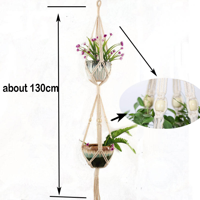 Handmade Macrame Cotton Rope Plant Pot Hangers