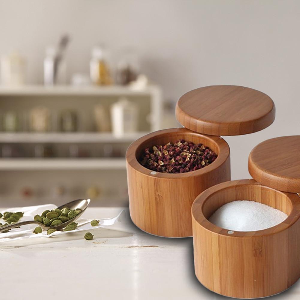 Wooden Spice Rack Bamboo Container