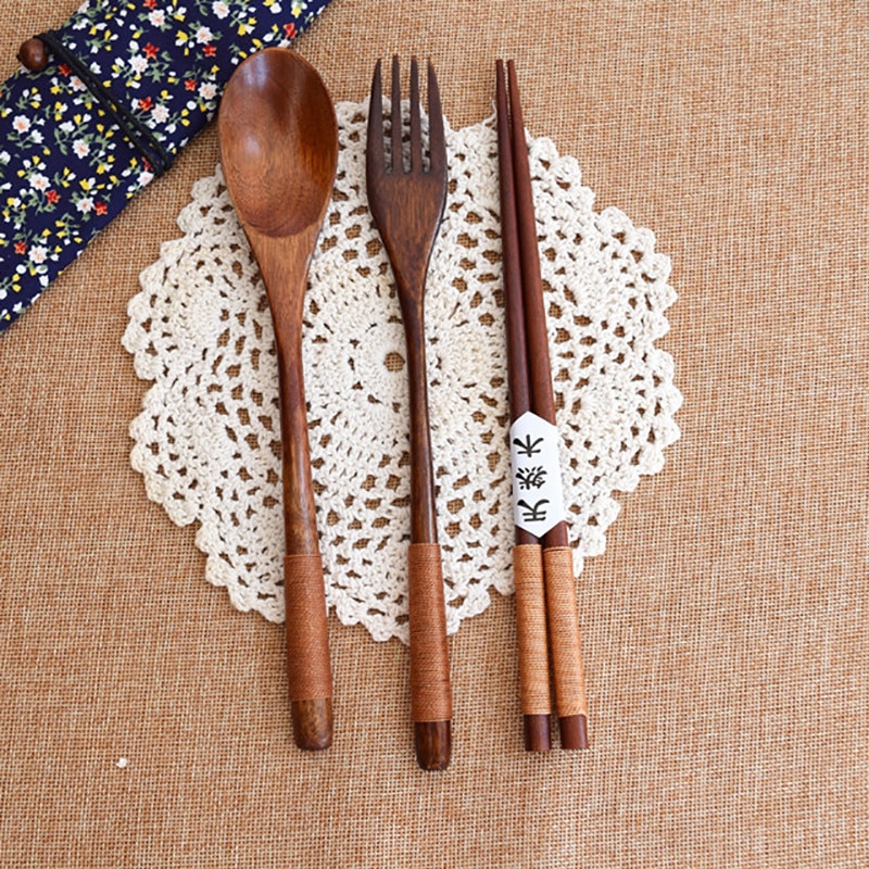 Kitchen Utensil Set Wooden Spoon and Fork