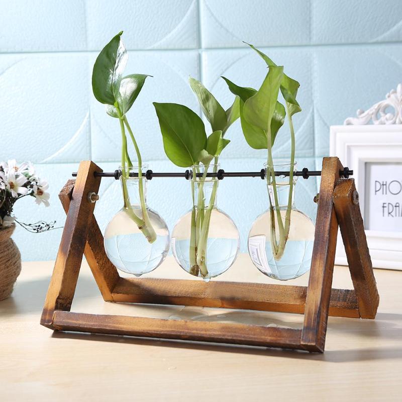 Glass Vase Wood Decor