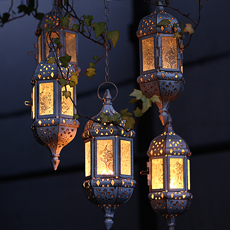 Moroccan Hanging Glass Tea Light Candle Holders
