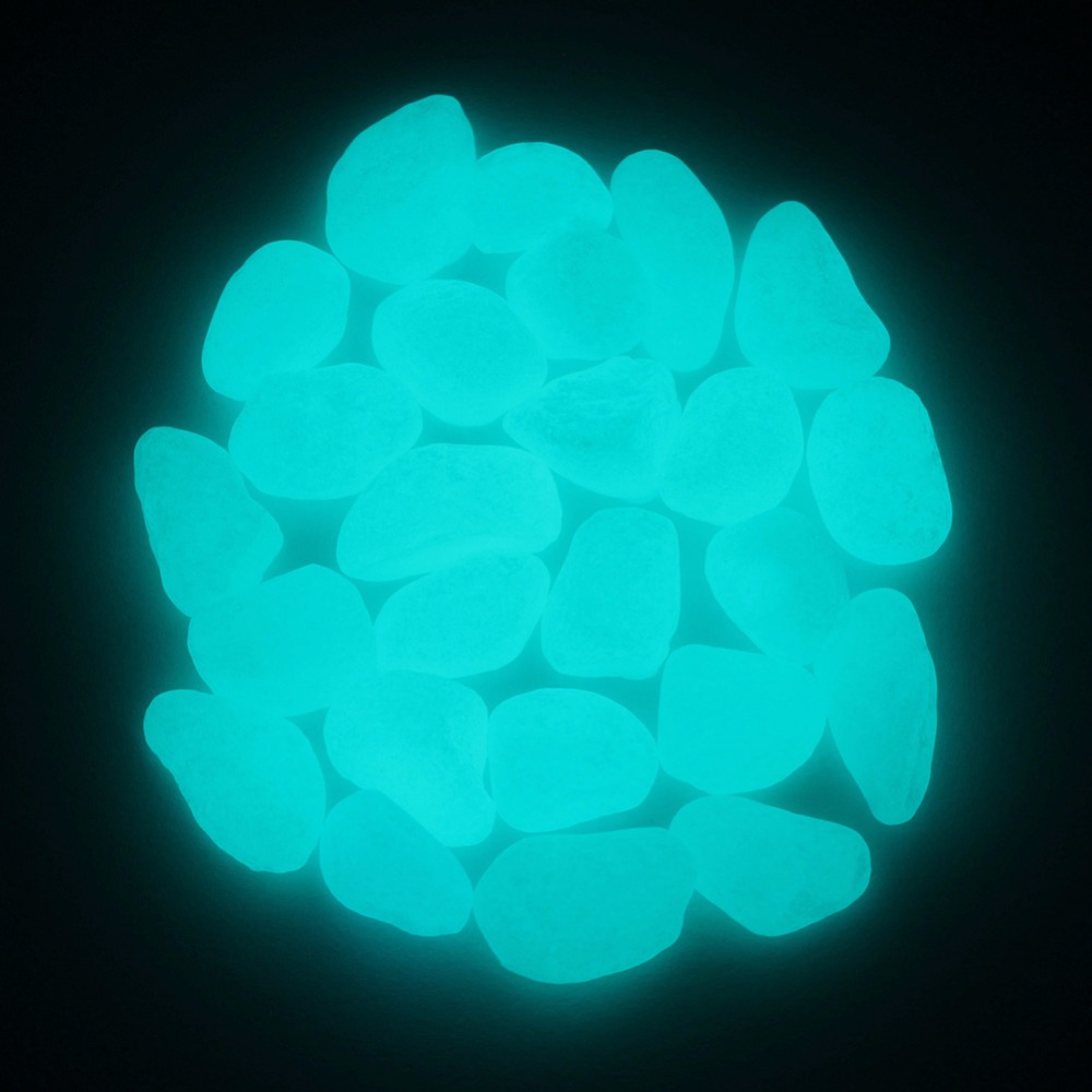 Luminous Glow In The Dark Garden Pebble Stones (Set of 50)