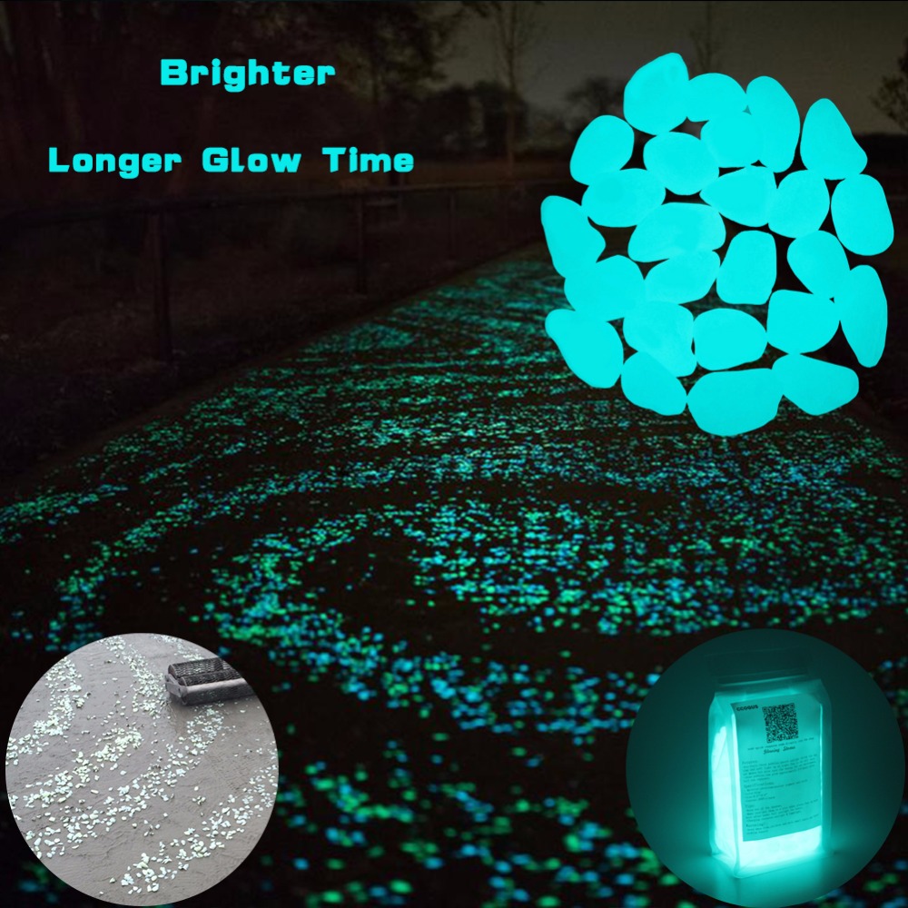 Luminous Glow In The Dark Garden Pebble Stones (Set of 50)