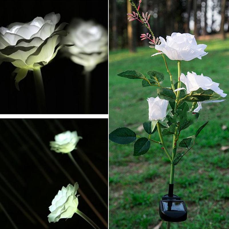 Solar Powered Rose Shaped LED Outdoor Light