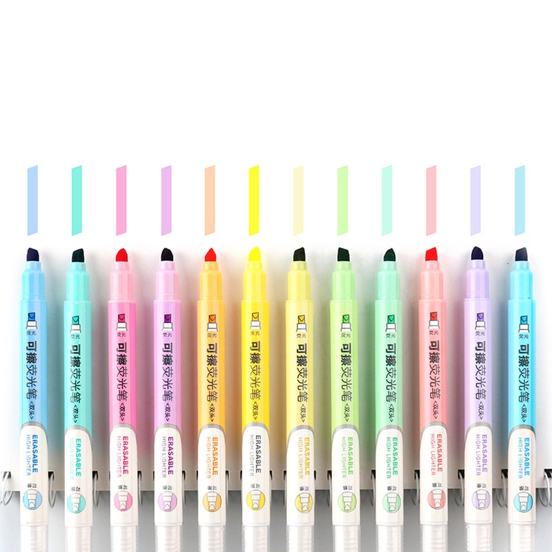 Erasable Highlighters with Dual Tip (6 pcs)