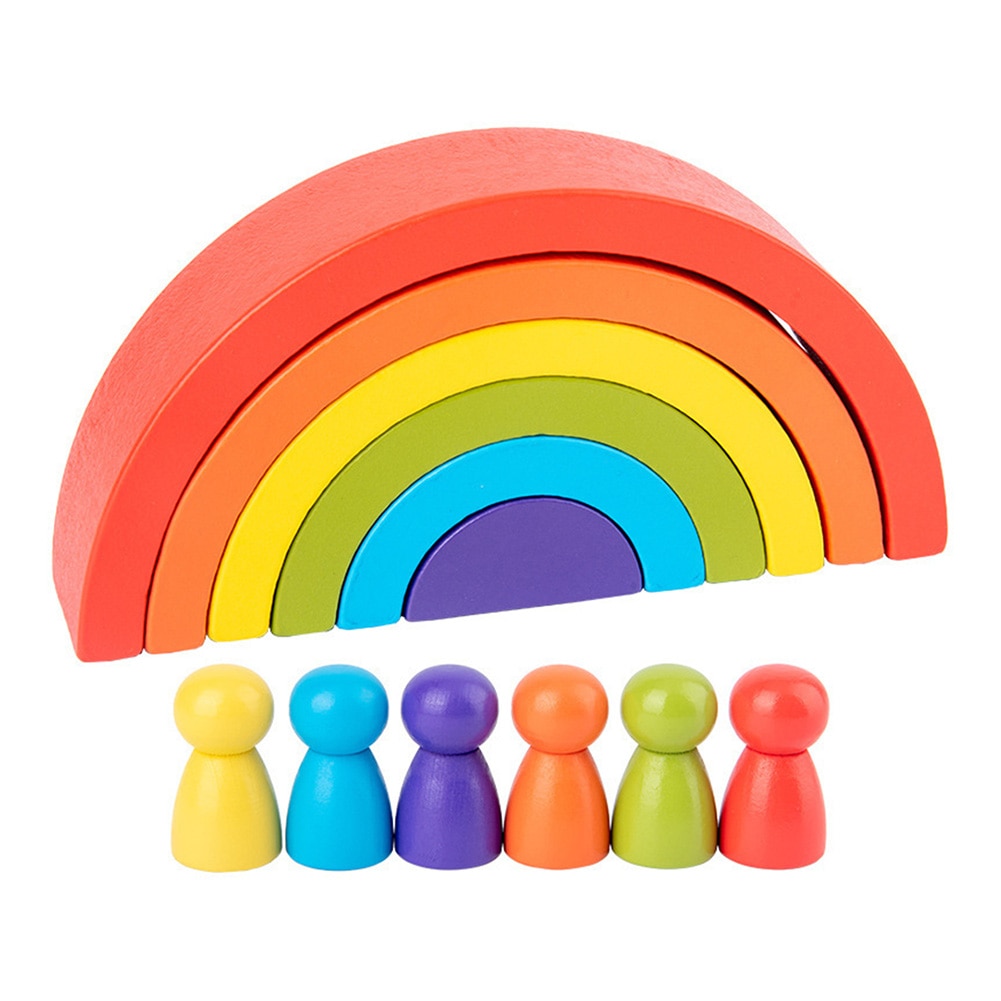 Wooden Rainbow Stacking Toy (12pcs)